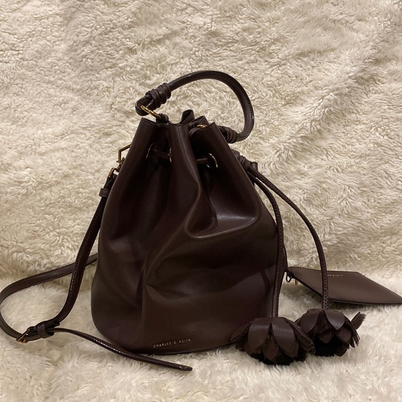 Charles & Keith Bucket Bag - dark purple - Picture 1 of 8